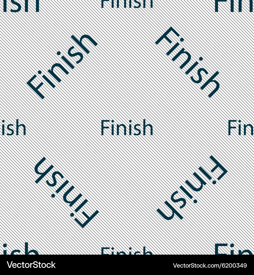 Finish sign icon power button seamless pattern vector image