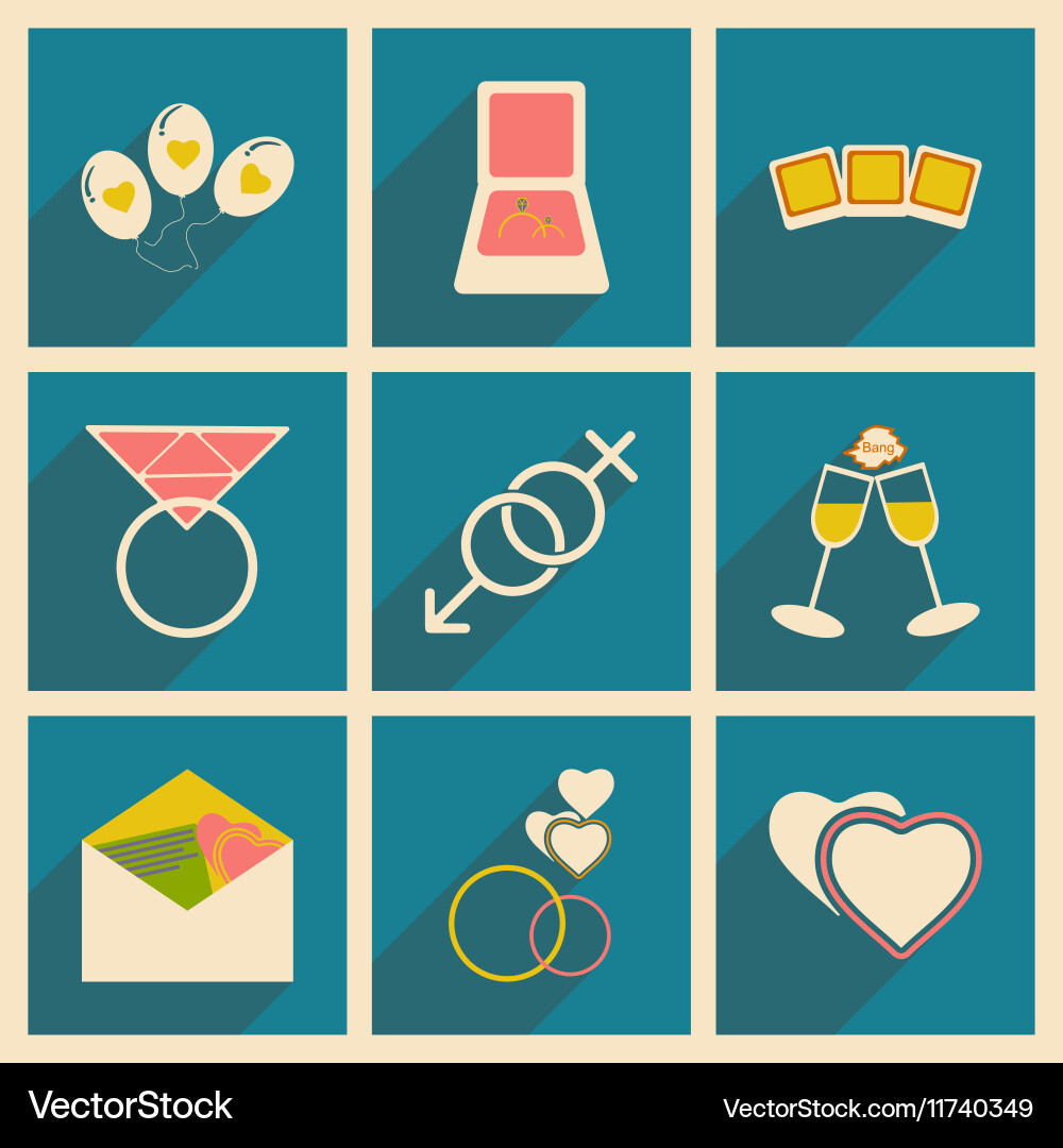 Flat with shadow concept and mobile application Vector Image