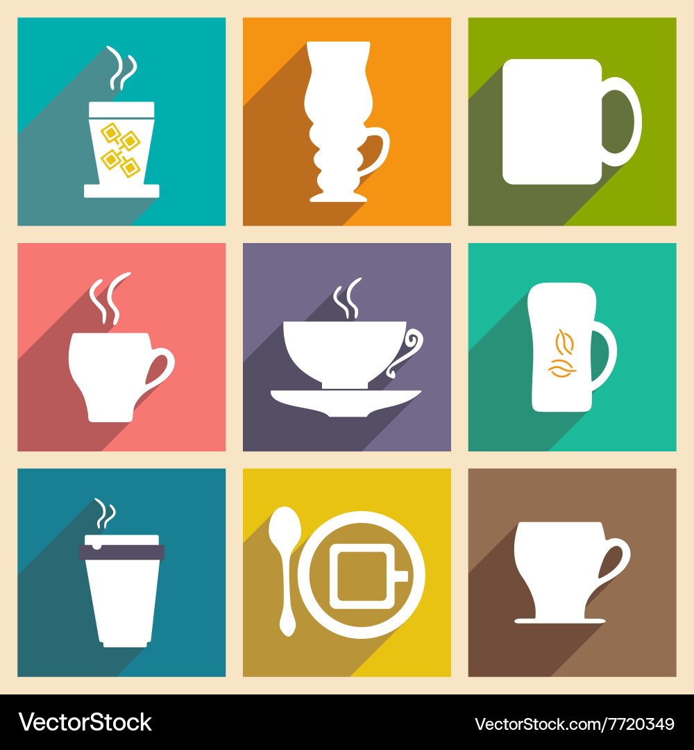 Flat with shadow concept and mobile application vector image