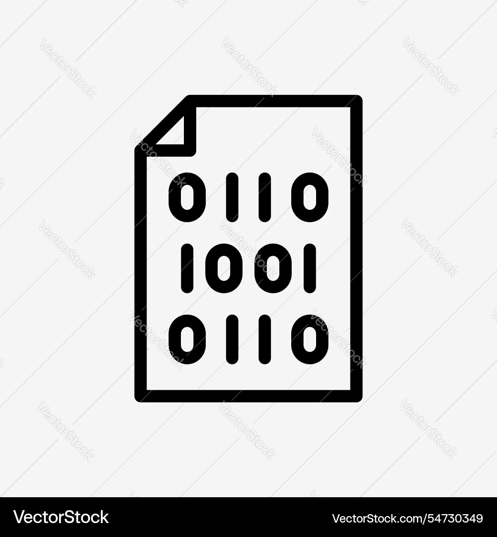 Icon Line Papierdatei Dokument mit Binärcode Icon Line Papierdatei Dokument mit Binärcode vektorbild
