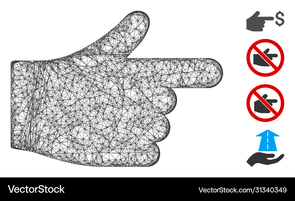 Index hand web mesh Index hand web mesh vector image