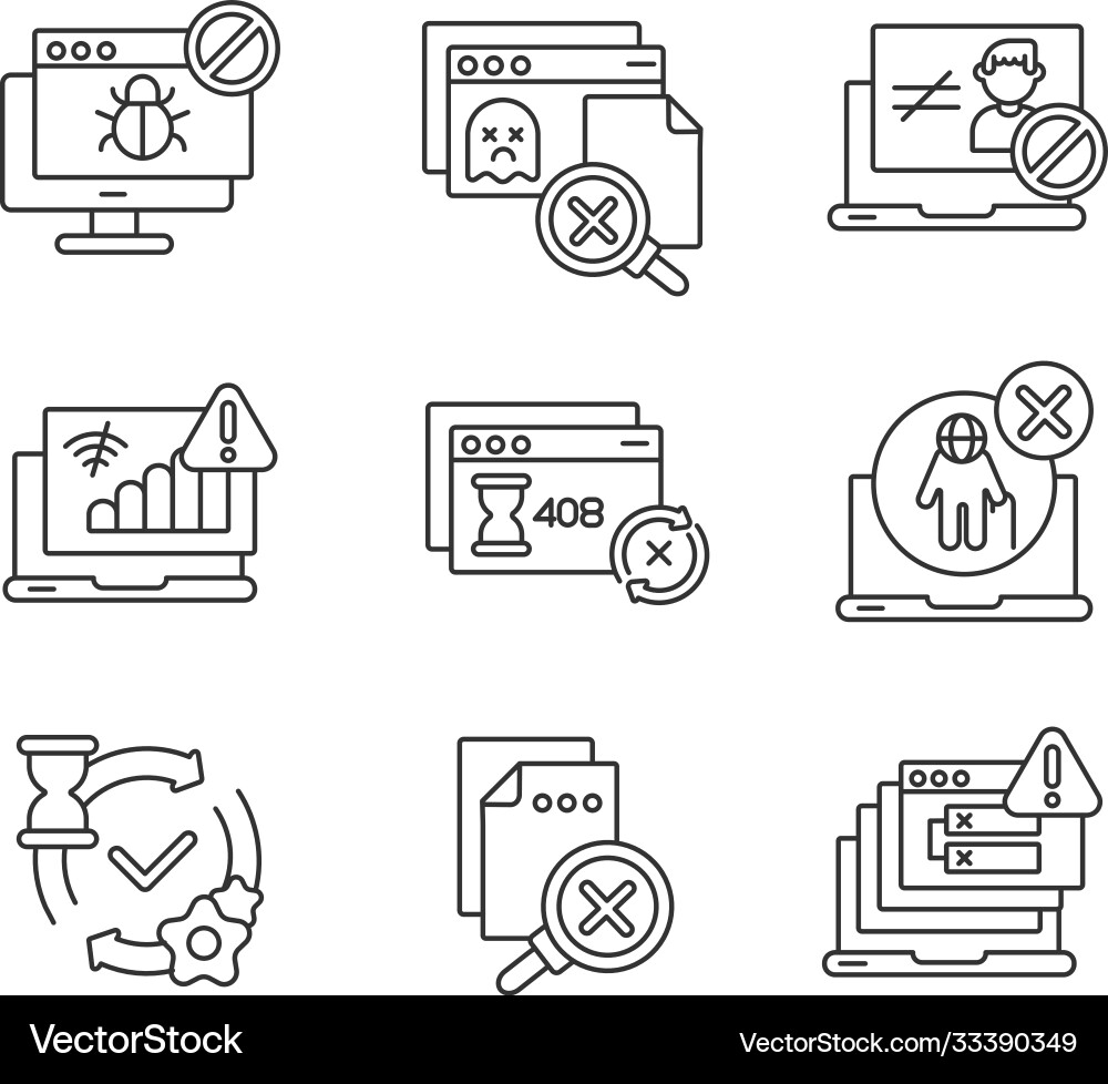 Internet connection linear icons set Internet connection linear icons set vector image
