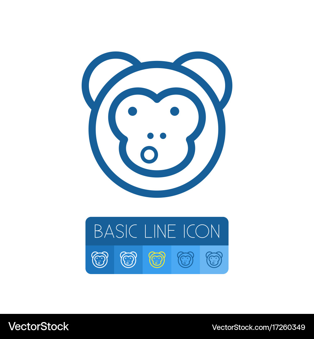 Isolated monkey outline ape element can Vector Image