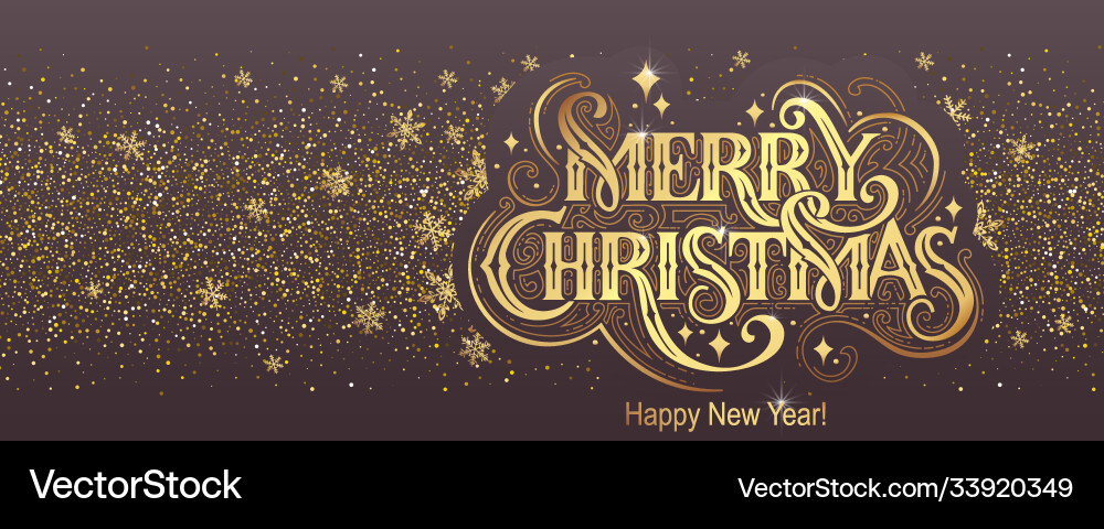 Merry christmas and happy new year vintage Merry christmas and happy new year vintage vector image