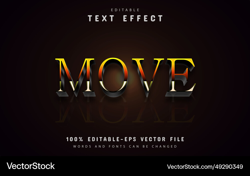 Move gradient text effect Move gradient text effect vector image