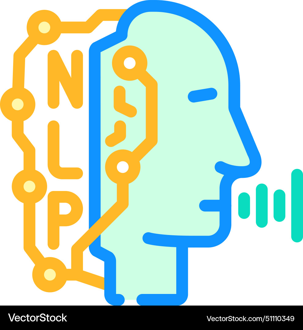 Natural language processing nlp seo color icon Natural language processing nlp seo color icon Vector Image