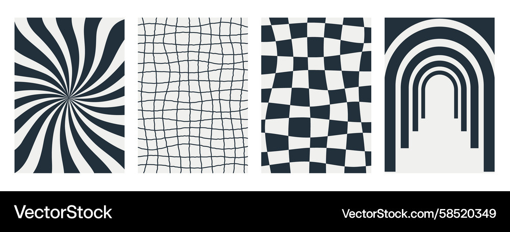 Psychedelic Groovy Patterns Vector Image