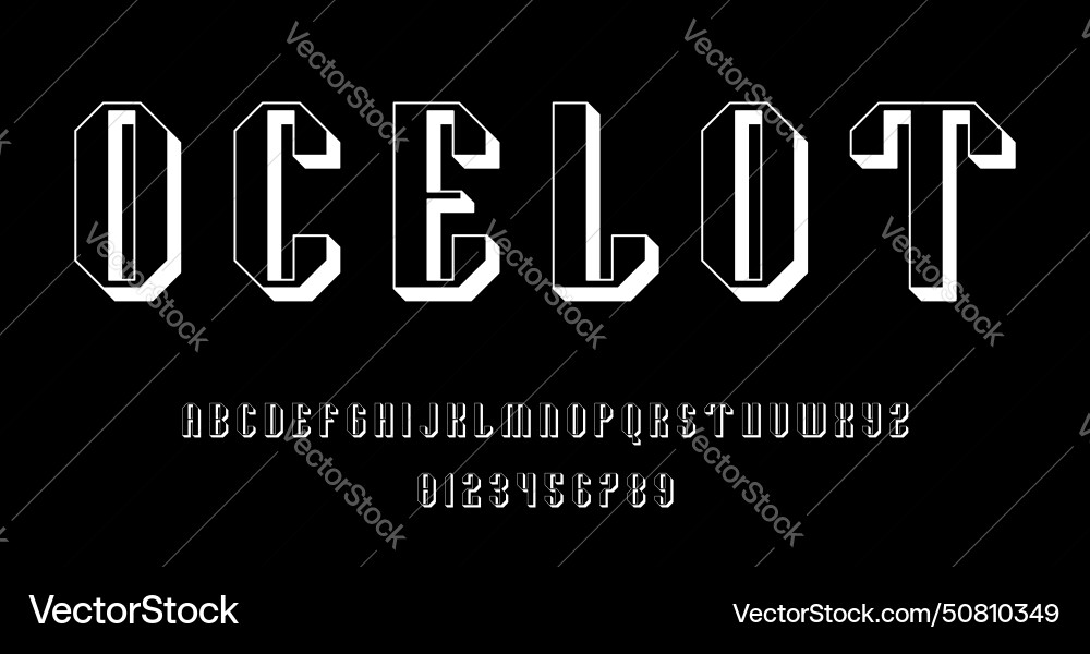 Set of alphabets font letters and numbers Set of alphabets font letters and numbers vector image