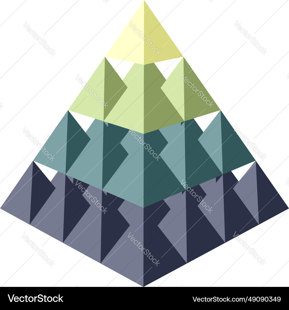 Stack of colored pyramids that makes another Stack of colored pyramids that makes another vector image
