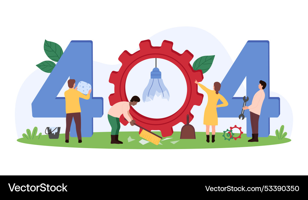 404 error message of system page not found 404 error message of system page not found vector image