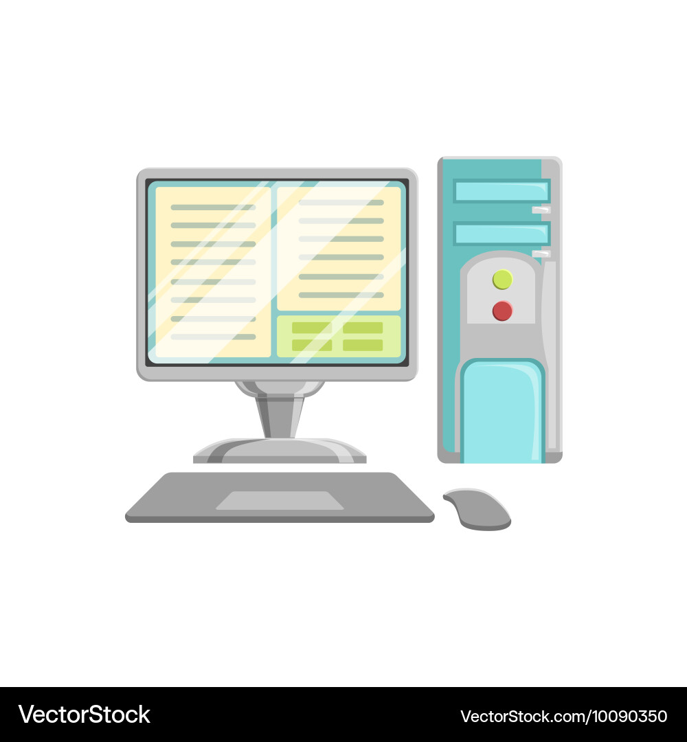 Computer with keyboard and mouse controller Vector Image