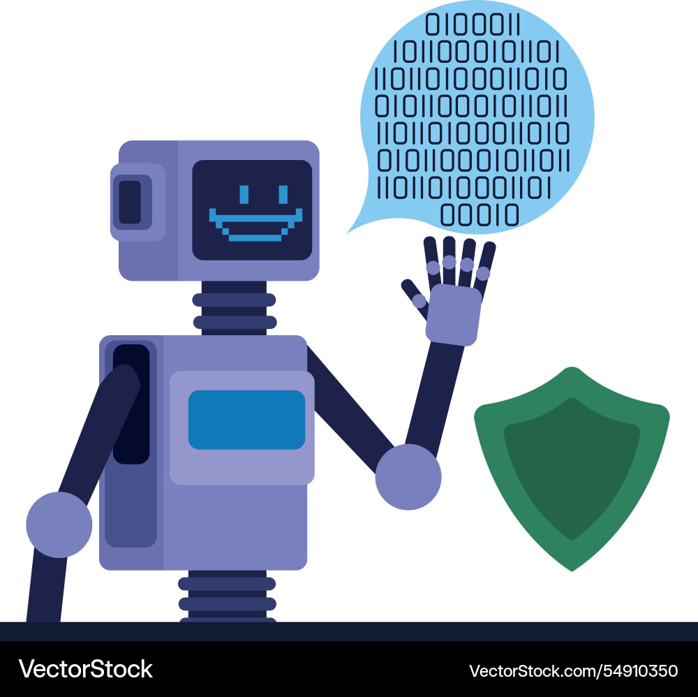 Developing artificial intelligence robot vector image