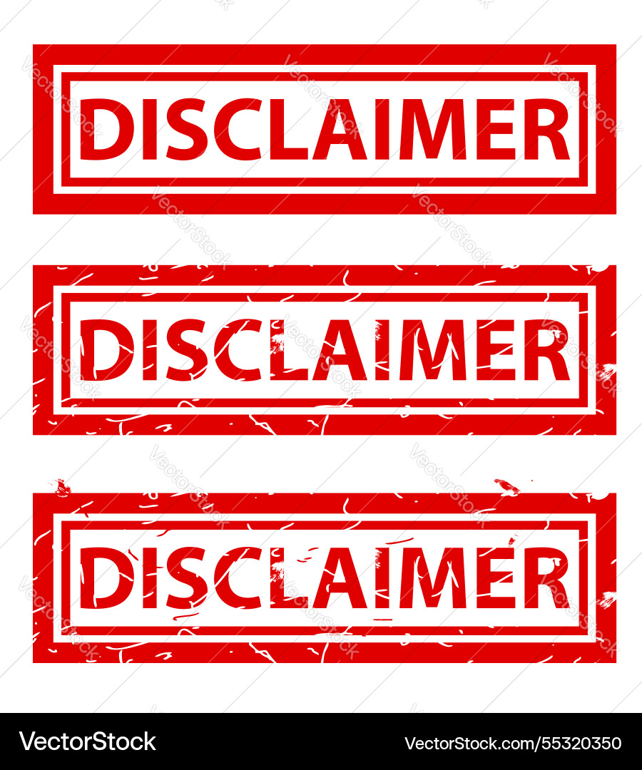 Disclaimer rust dirty red simple rectangle rubber vector image