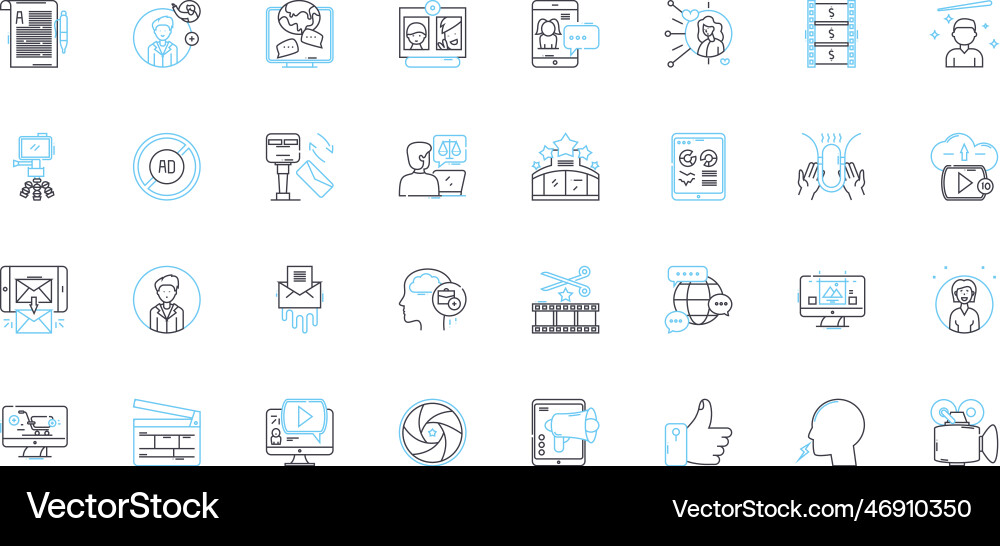 Emerging tech linear icons set artificial Emerging tech linear icons set artificial vector image