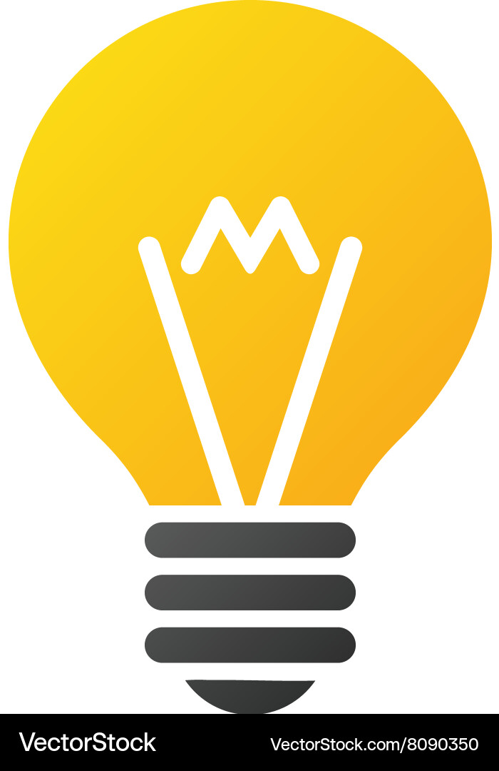 Hint bulb gradient icon vector image