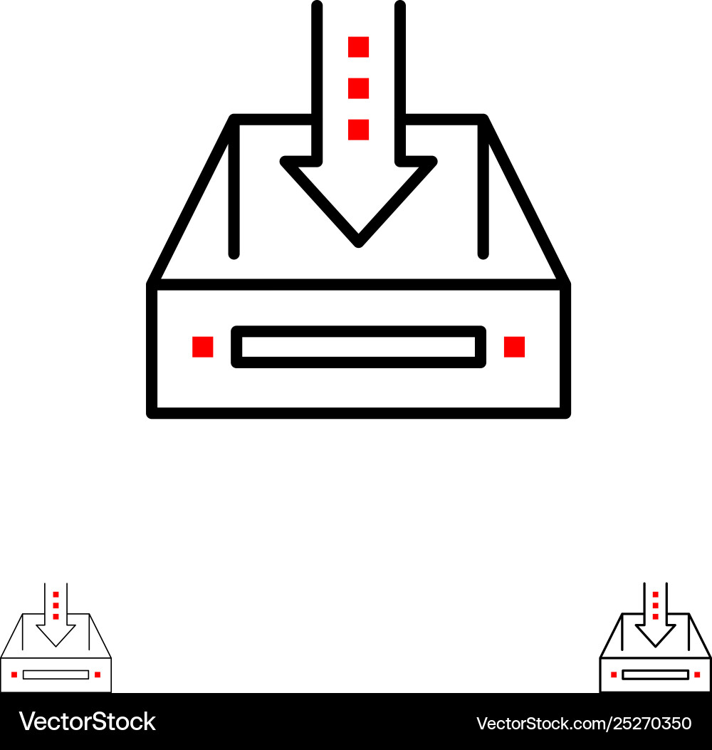 Inbox box cabinet document empty project bold Inbox box cabinet document empty project bold Vector Image