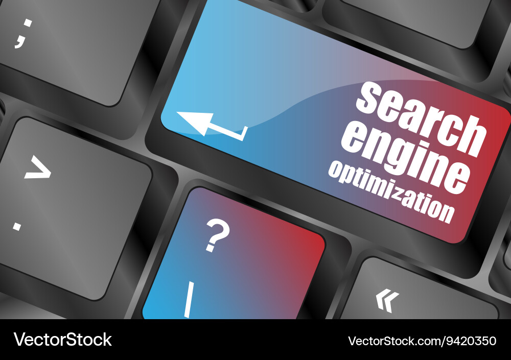 Modern keyboard with seo text concept vector image