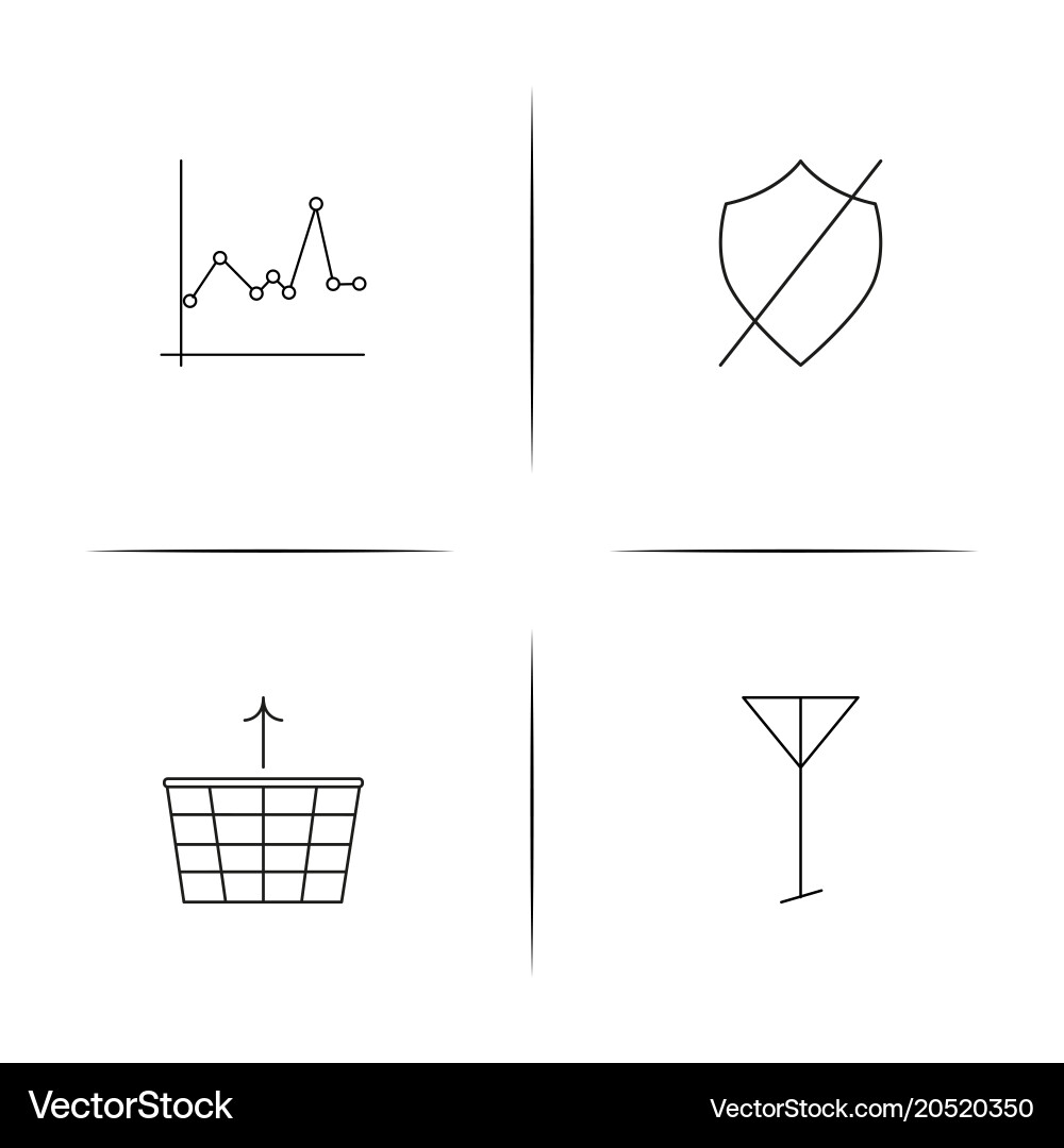 Network and database simple linear icons set Vector Image