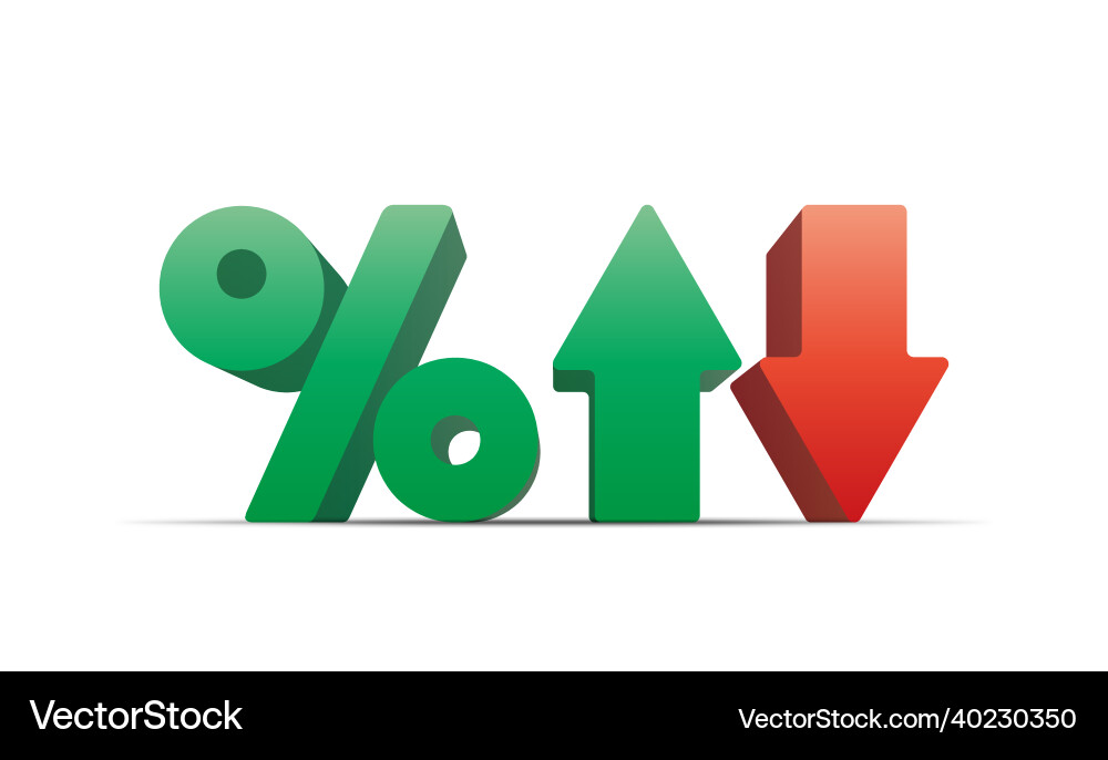 Percentage with up and down arrows isolated Percentage with up and down arrows isolated vector image