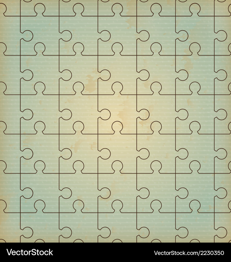 Puzzle design over pattern background Vector Image
