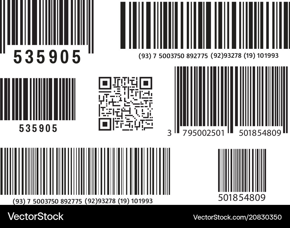 Realistic bar code icon a modern simple flat Realistic bar code icon a modern simple flat Vector Image