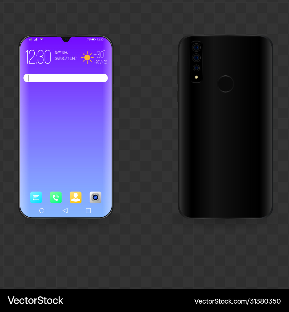 Realistic mock- up a smartphone in two Vector Image