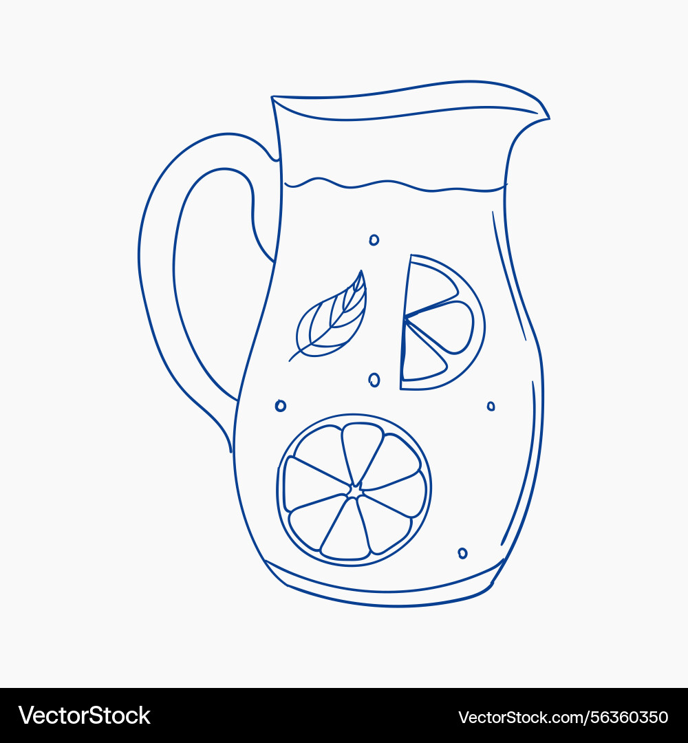 Refreshing pitcher filled with lemon slices Refreshing pitcher filled with lemon slices Vector Image
