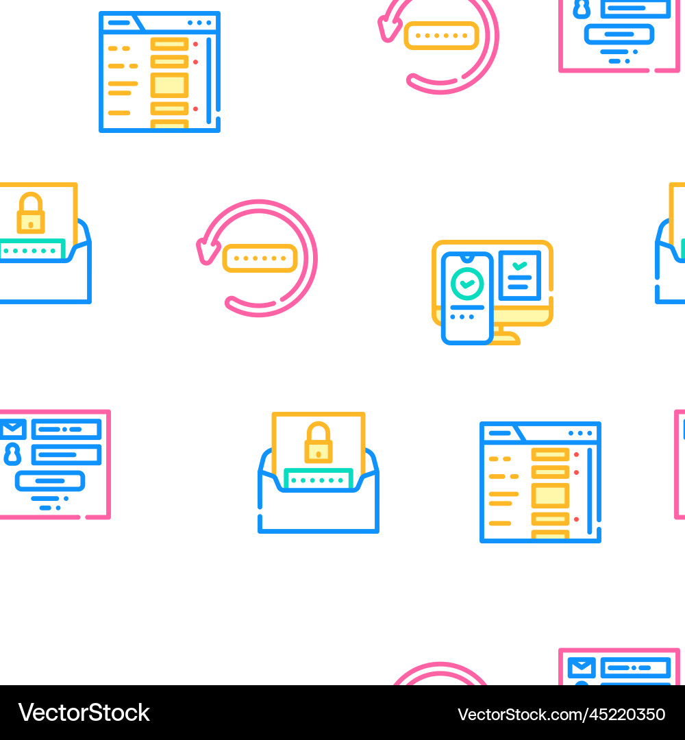 Registration form web seamless pattern Registration form web seamless pattern Vector Image