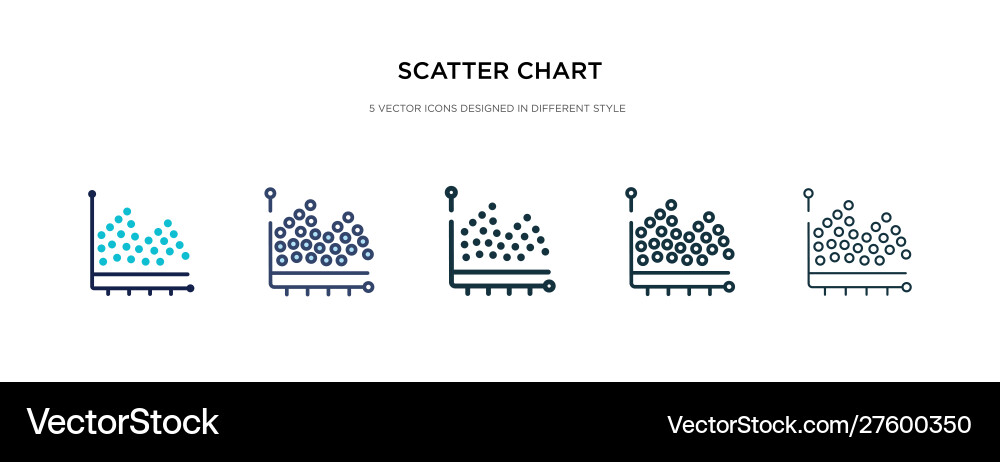 Scatter chart icon in different style two vector image