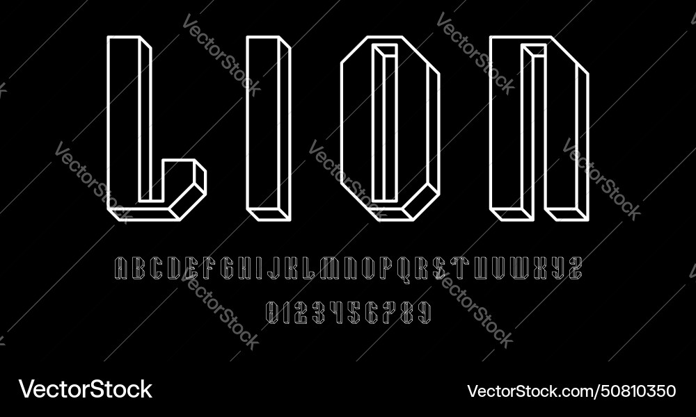 Set of alphabets font letters and numbers Set of alphabets font letters and numbers vector image