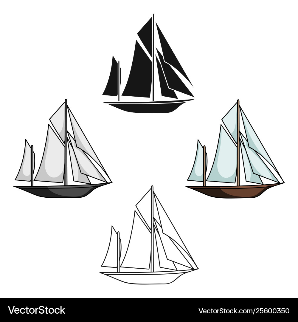 Vintage boat explorerssailboat on which ancient Vintage boat explorerssailboat on which ancient vector image