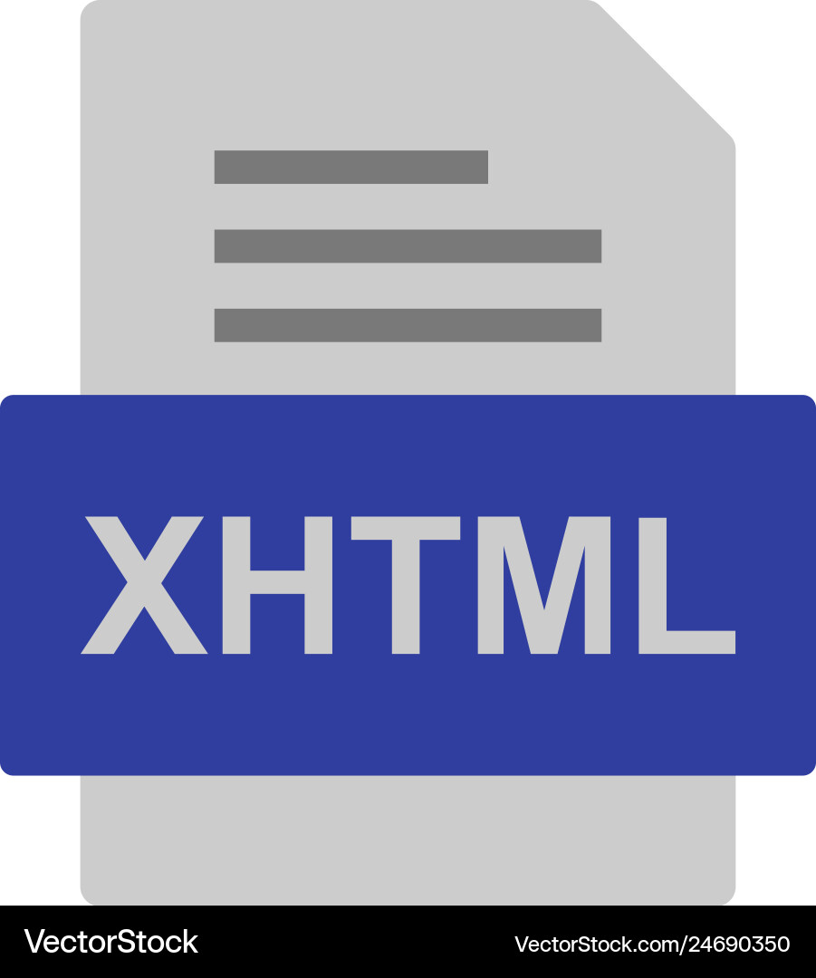 Xhtml file document icon vector image