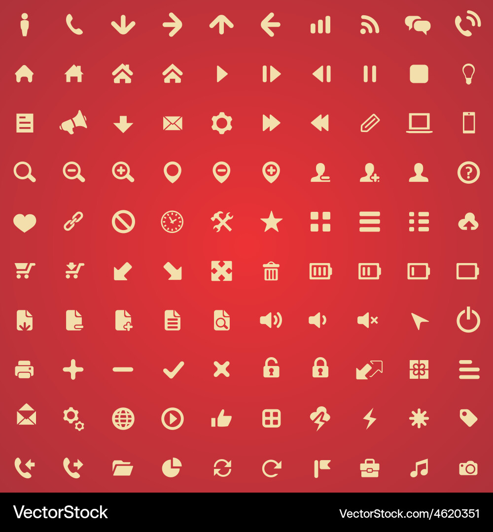 100 ui outline for web and mobile icons vector image