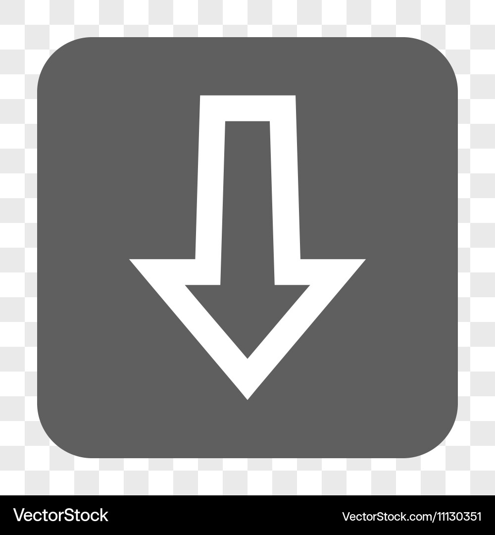 Arrow down rounded square button – Royalty-Free Vector | VectorStock