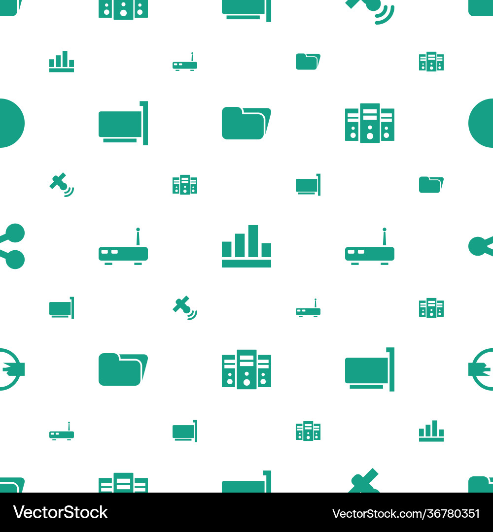 Data icons pattern seamless white background vector image