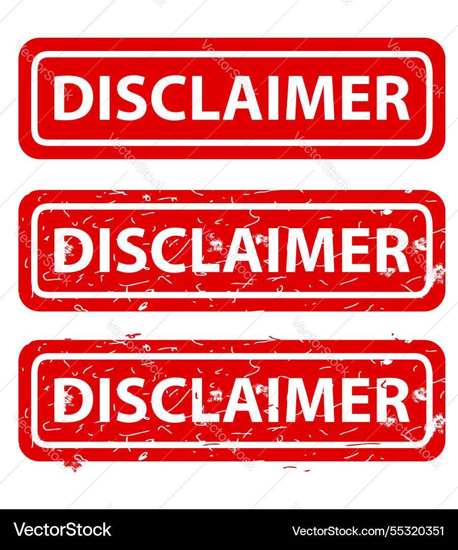 Disclaimer rust dirty red simple rectangle rubber vector image