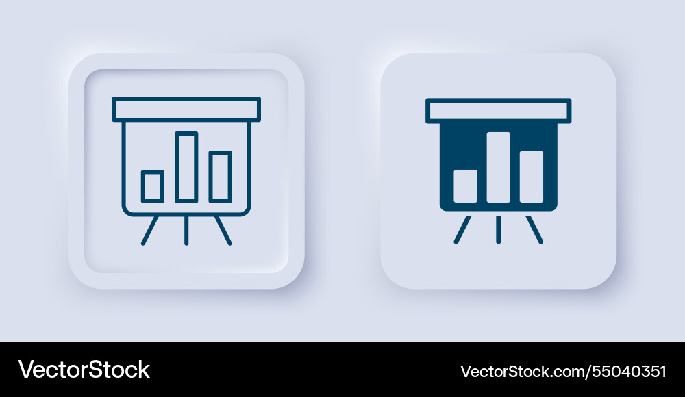 Filled and outline board with graph chart icon Filled and outline board with graph chart icon Vector Image