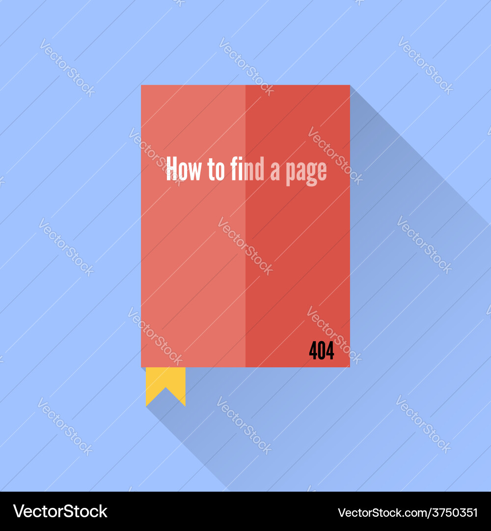 Flat book icon 404 error faq Vector Image
