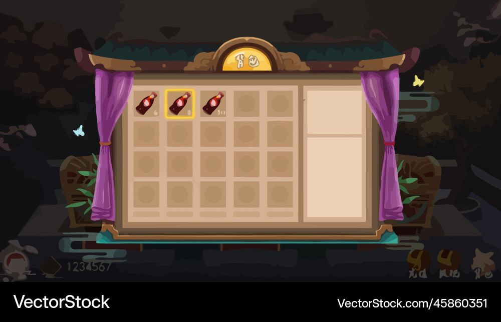 Komplettes Set von Level-Taste Spiel ui Pop-up-Symbol Vektorbild