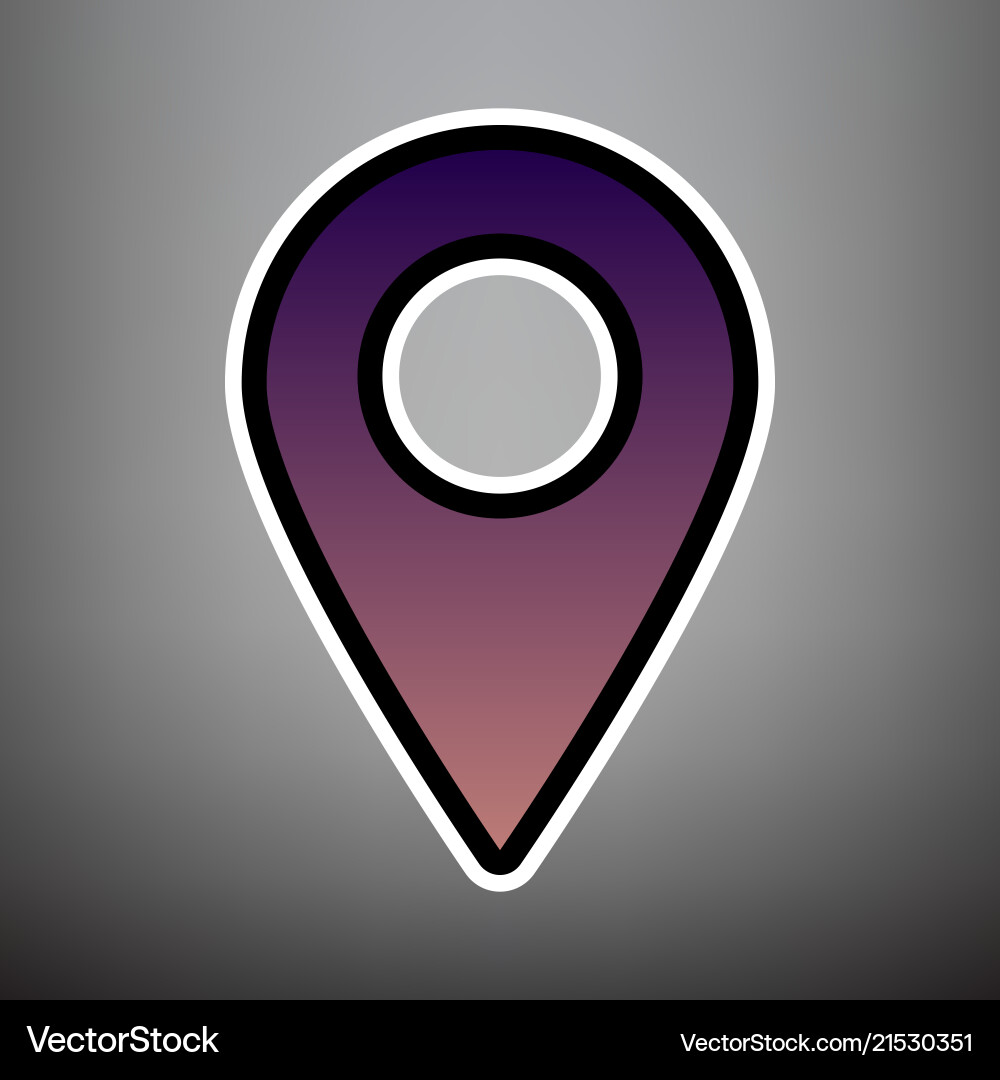 Mark pointer sign violet gradient icon Mark pointer sign violet gradient icon vector image