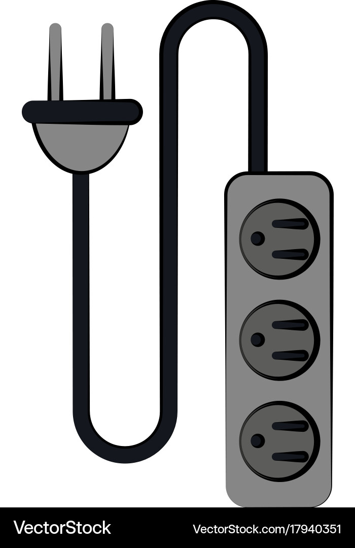 Multiple outlets with plug icon image vector image