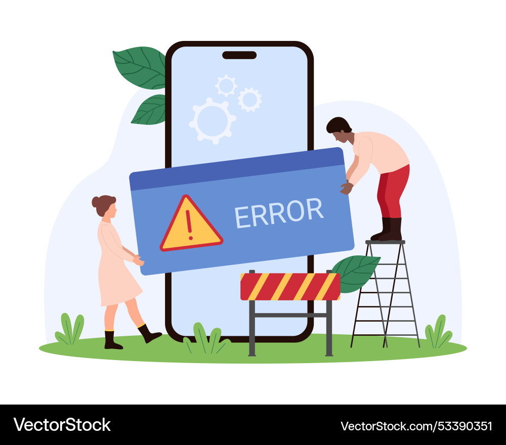 Notification of unavailable or wrong operation Vector Image