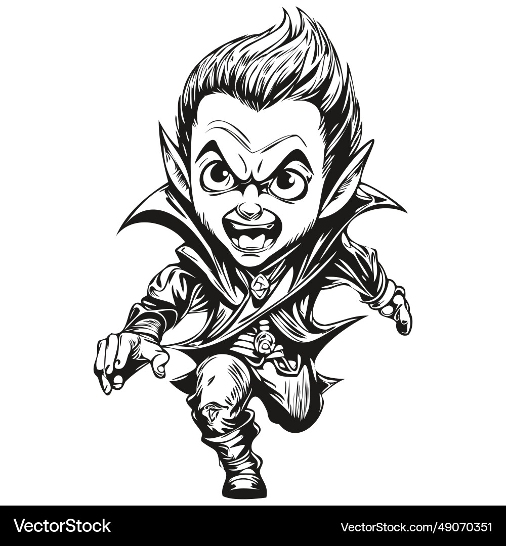 Scary count dracula in ethereal style Vector Image