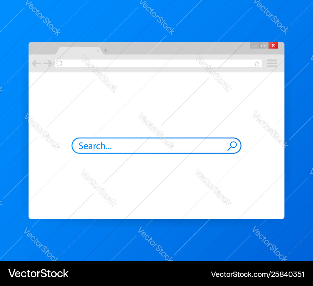 Simple browser window on blue background Simple browser window on blue background vector image
