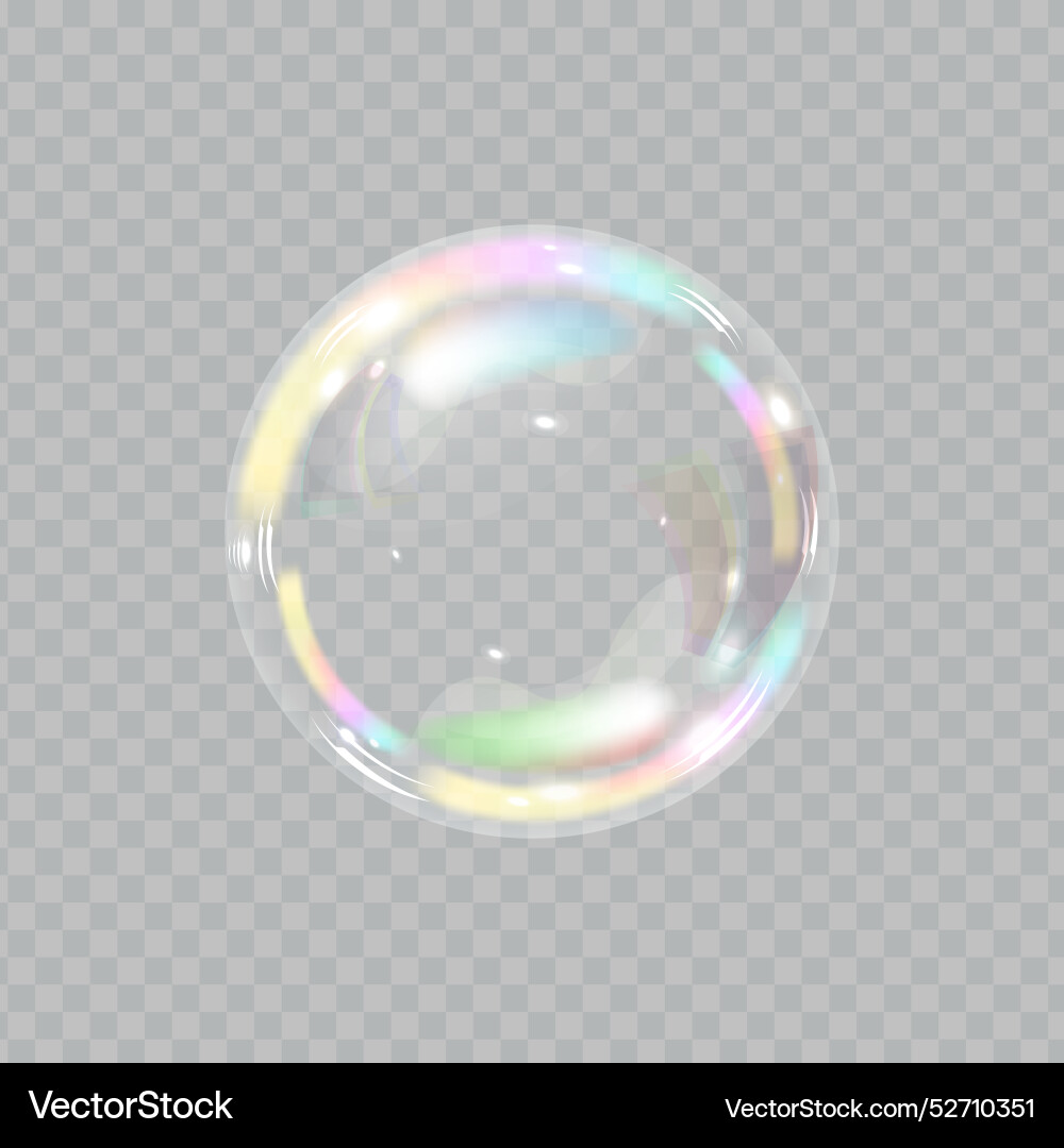 Soap bubble color spectrum on transparent Vector Image