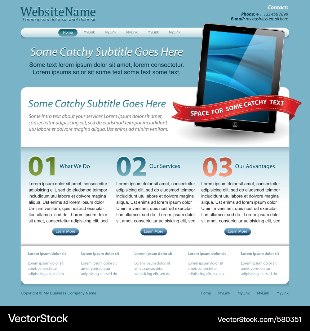 Website template Royalty Free Vector Image - VectorStock