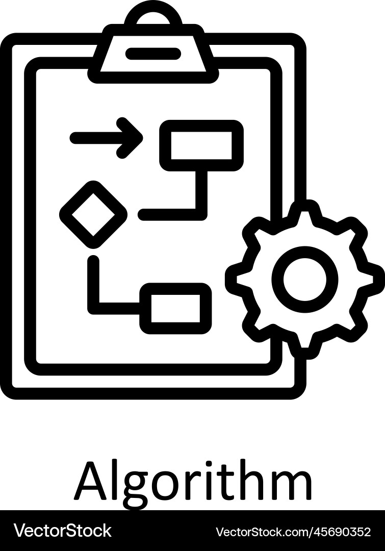 Algorithm outline icon design Vector Image