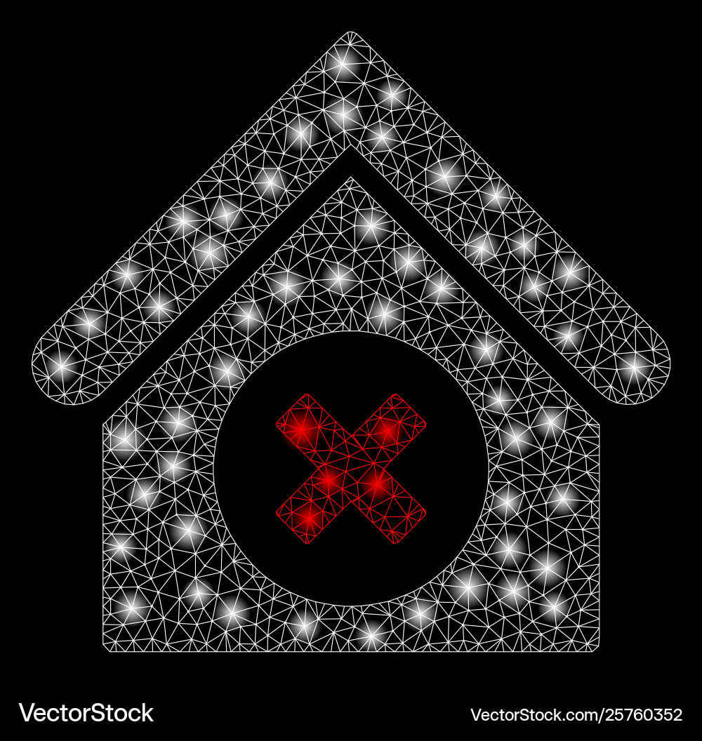 Bright mesh 2d delete building with flash spots Bright mesh 2d delete building with flash spots vector image