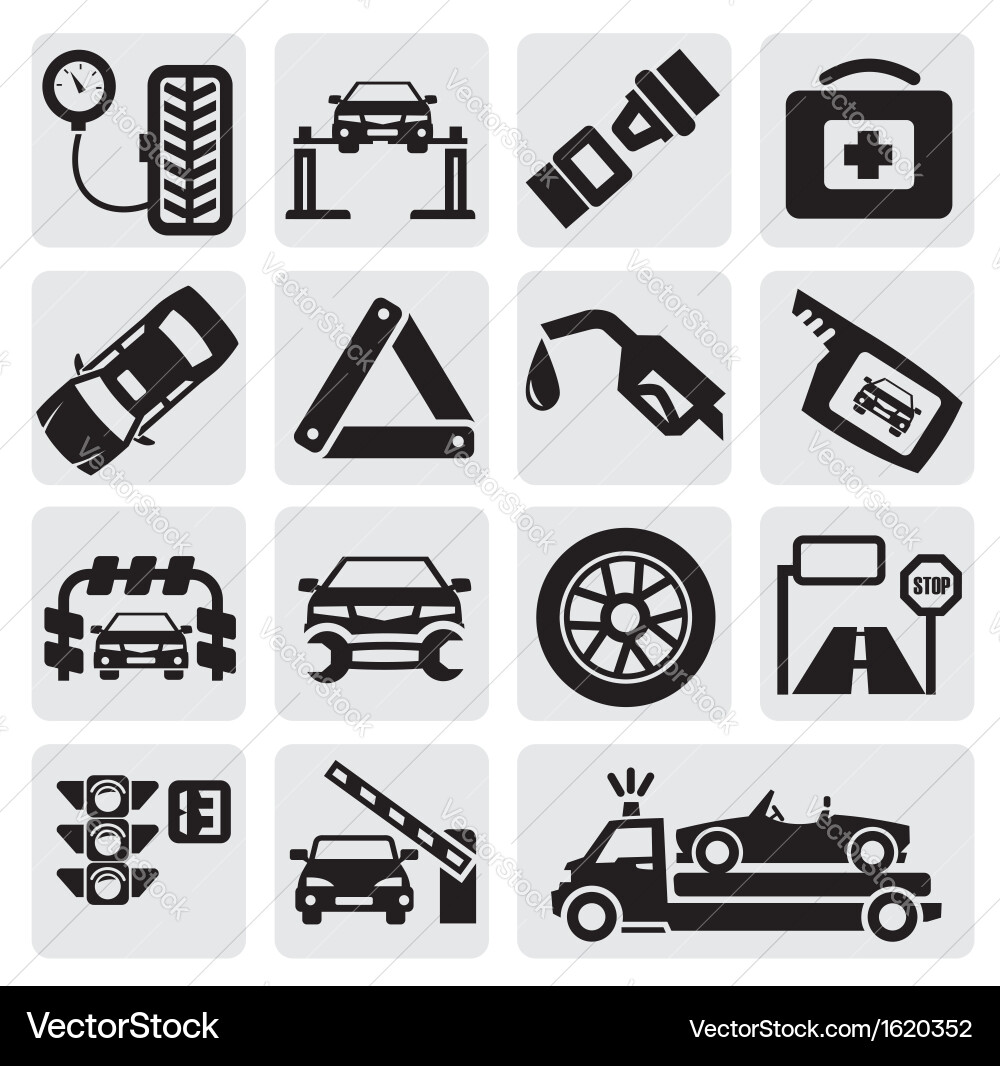 Car Maintenance Icons Set Vector Image