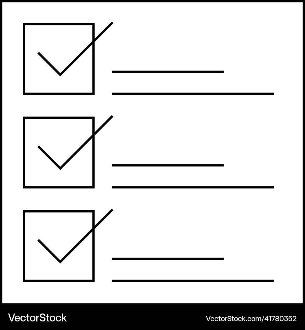 Check list flat thin line icon with editable Vector Image